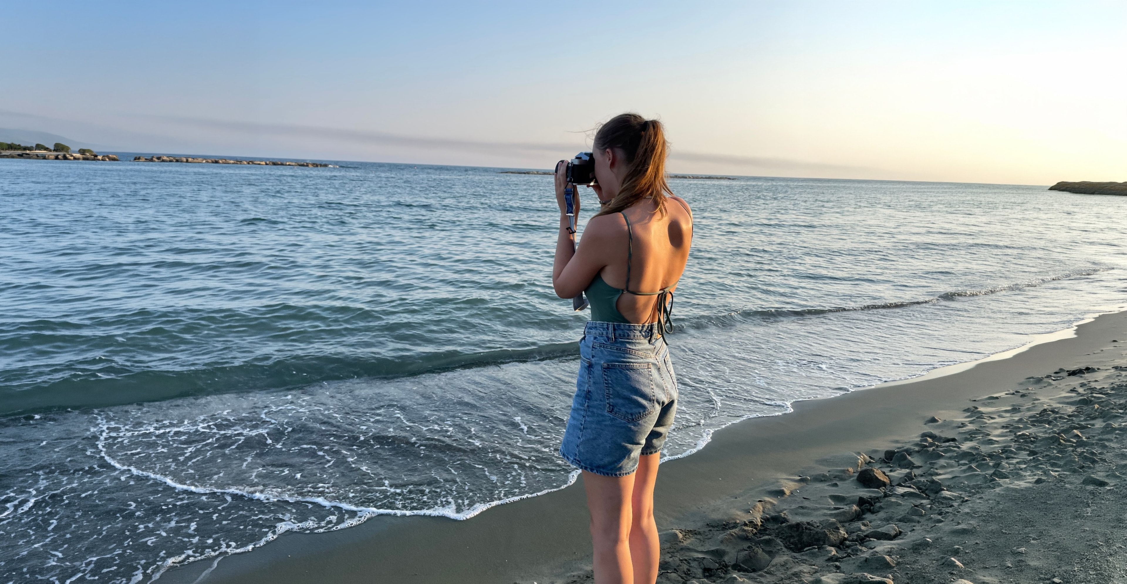 Collage-style travel photography backdrop